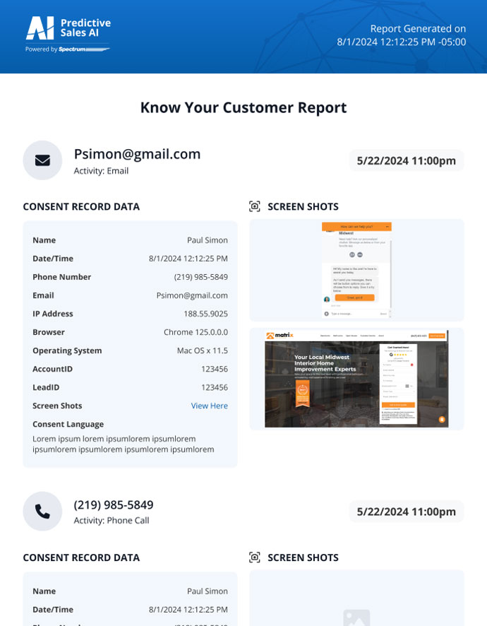 Screenshot of PDF for KYC